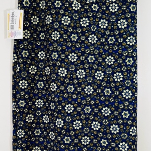 NWT LulaRoe Pencil Skirt Cassie Women's Size Large Blue Floral - Picture 2 of 4